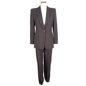 Giorgio Armani Le Collezioni Brown Wool Pantsuit Sz 6/4